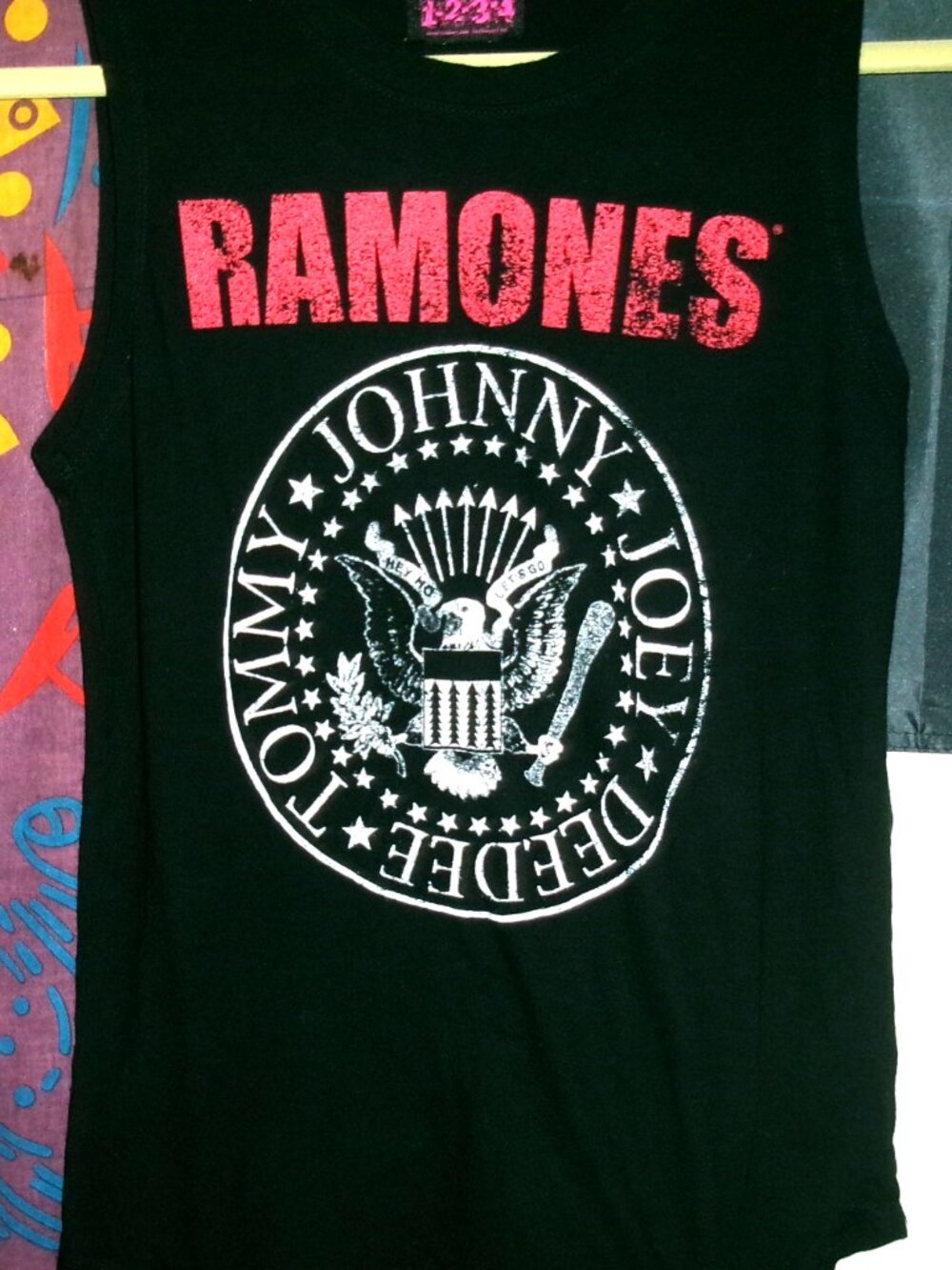 ramones eagle usa logo official small women tank top - queens NY cbgb punk rock